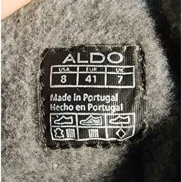 Aldo Mens Black Leather Round Toe Lace Up Ankle Combat Boots Mens Size 8 - Picture 8 of 8